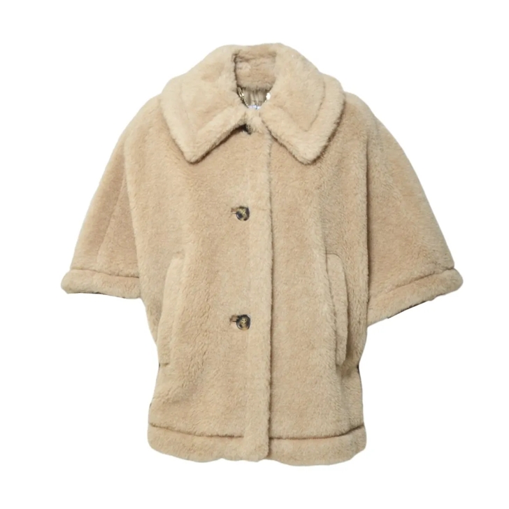 Max Mara Tenebre4 Teddy Alpaca Beige Cape Neutrals | Cape