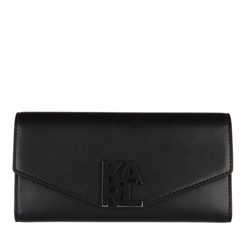 Karl Lagerfeld K/Karl Logo Large Flap Wallet A999 Black Portefeuille à rabat