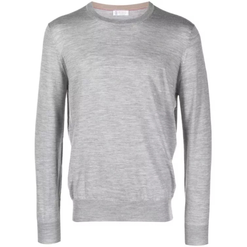 Brunello Cucinelli Mélange-Knit Jumper Grey 