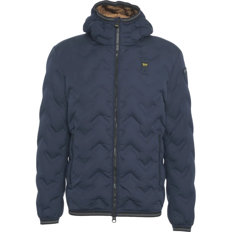 Blauer Minikleid Hooded quilted jacket blau