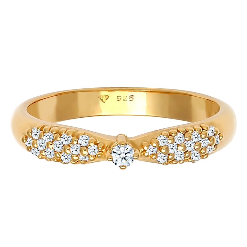 Elli Diamantring Ring Verlobung Glamour Diamant (0.16 ct) 925 Silbe gold(Image 6)