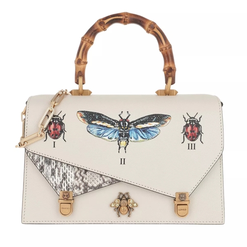 Gucci Ottilia Insects Handle Bag Leather White Crossbody Bag