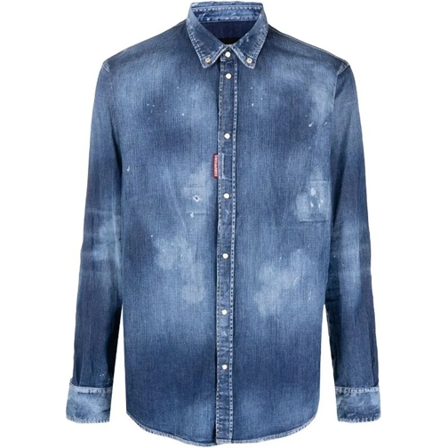 Dsquared2 Legere Oberteile Dsquared2 Distressed Effect Denim Shirt blau