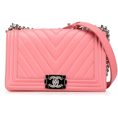 Chanel Sac à bandoulière 2016-2017 Medium Chevron Lambskin Boy Flap rose (Image 2)