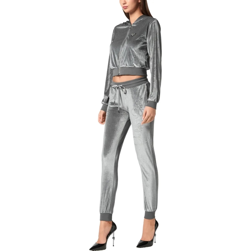 Philipp Plein Jogginghose Jogginghose Signature Mit Schmucksteinen grau(Image 4)