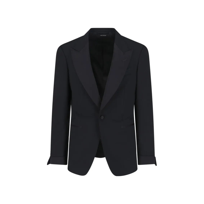 Tom Ford Blazer Tailored Black Jacket With Classic Collar Black