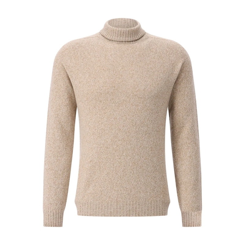 Boglioli Trui met col Rollkragenpullover aus Wolle & Kaschmir braun