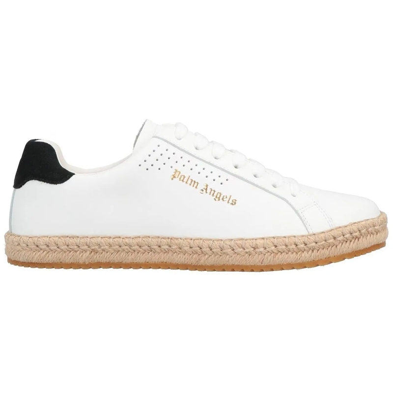 Palm Angels T-Shirt Palm Angels Leather Logo Sneakers weiß