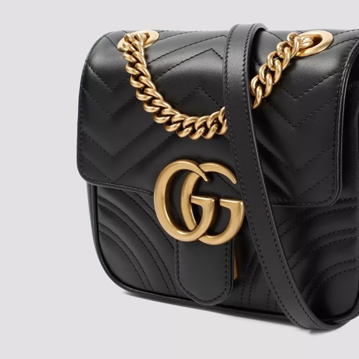 Gucci Gg Marmont Mini Shoulder Bag Black Schultertasche