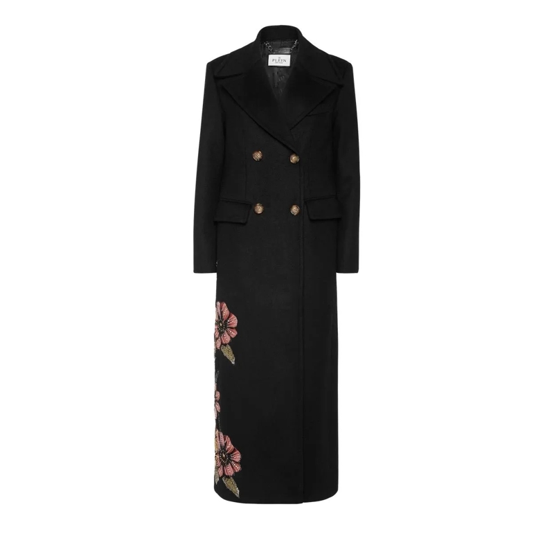 Philipp Plein Wintermantel Coat Long schwarz