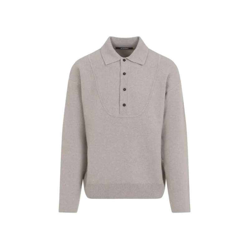 Jacquemus Trui Merino And Cashmere Blend Sweater Neutrals
