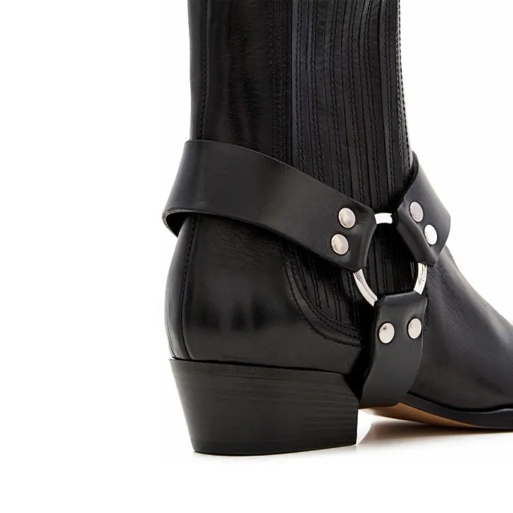 Black leather ankle boots online