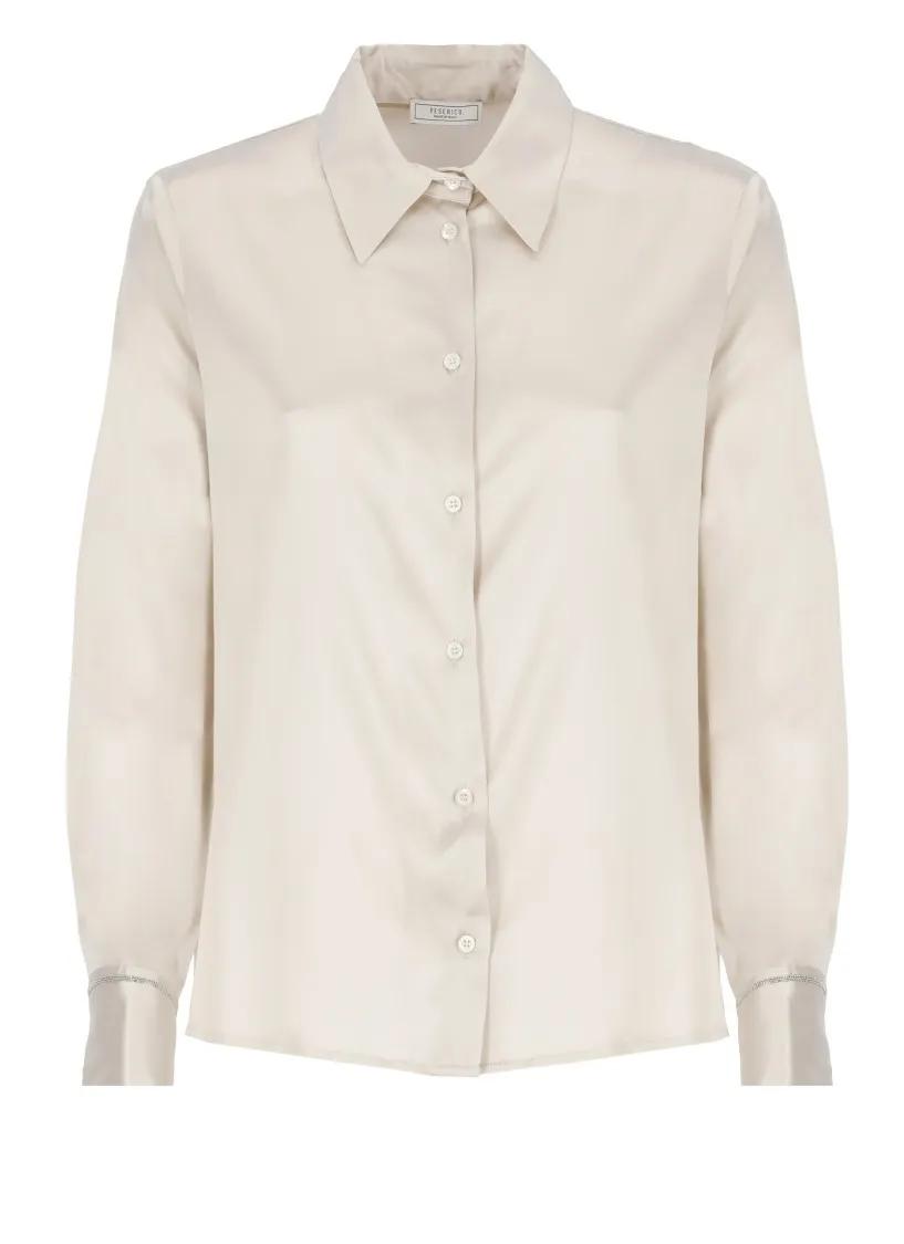 Peserico - Beige Silk Shirt - Größe 42 - beige