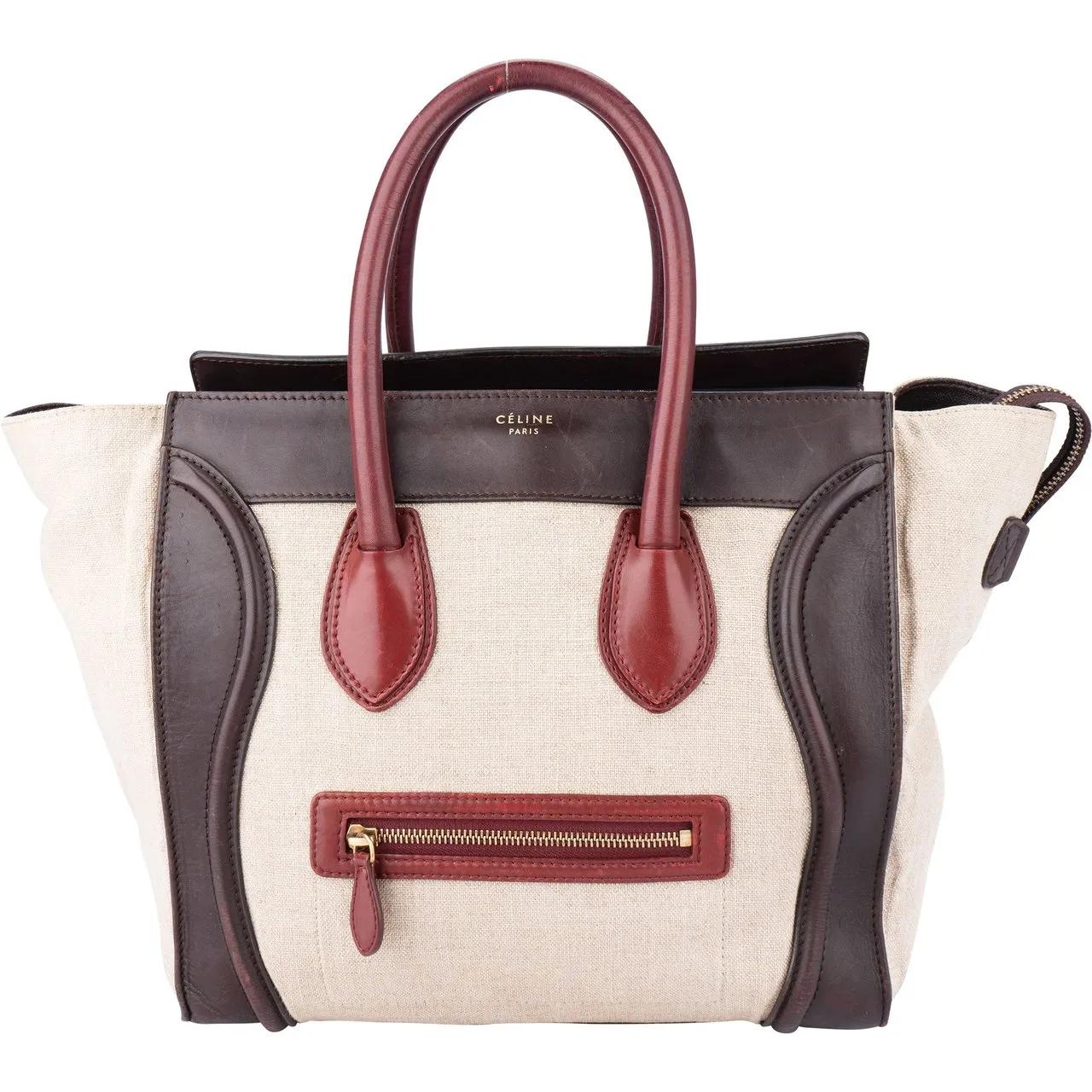 Celine Crossbody Bags - Celine Tricolor Burgundy Cotton Luggage Tag - Gr. unisize - in Bunt - für Damen