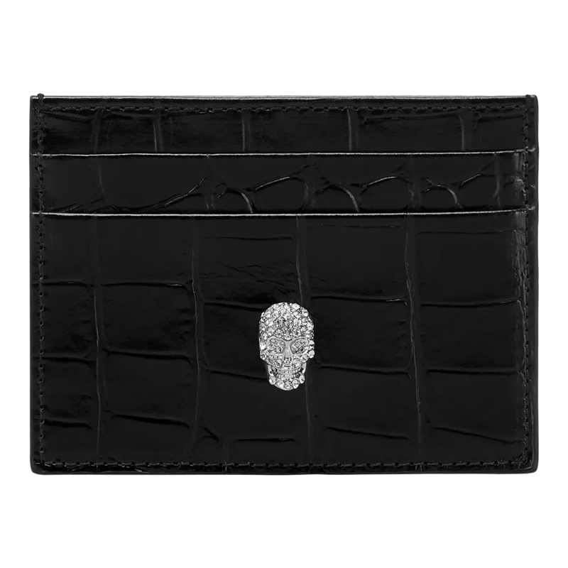 Philipp Plein Geldbörse Inhaber Von Kreditkarten Skull Crocco Print schwarz