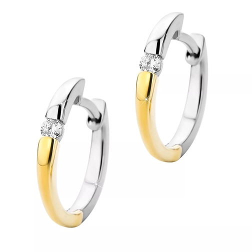 BELORO Diamond Creole Earring 9Kt Bicolor Gold Ring
