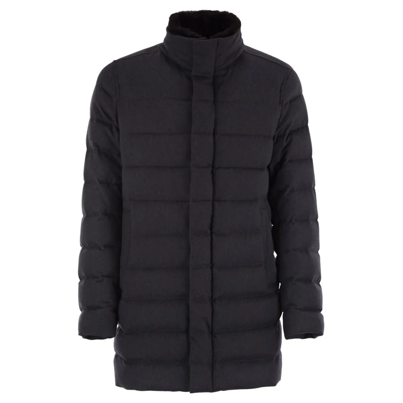 Herno Daunenjacke Down Jacket With Fur Collar Black