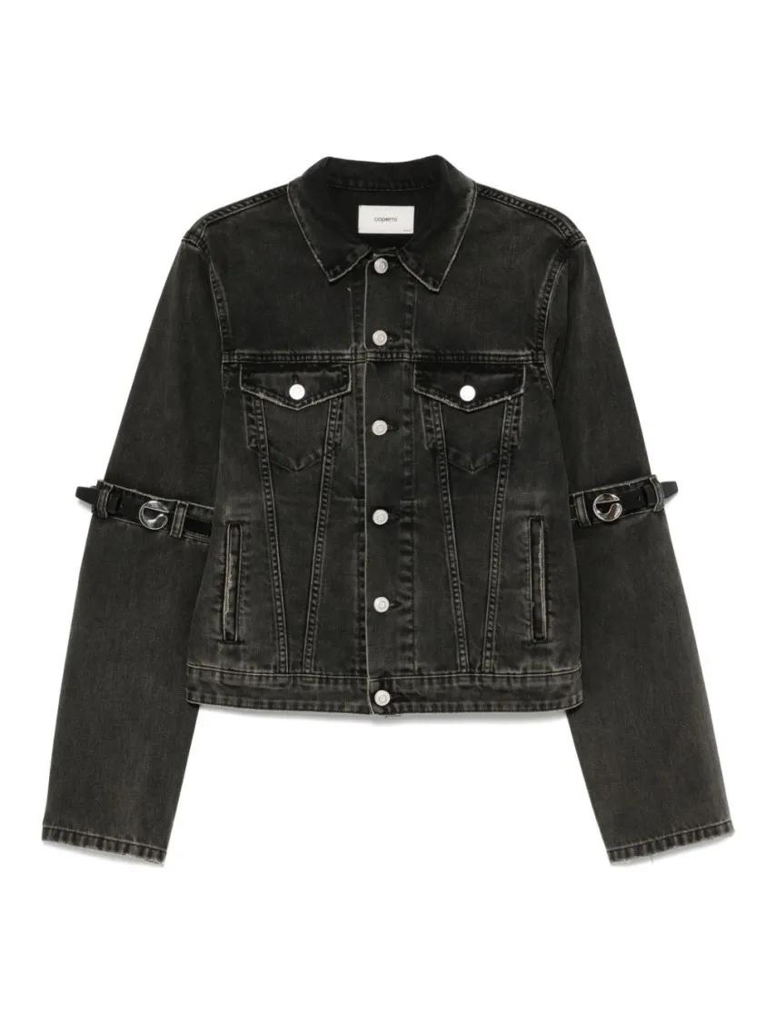 Thumbnail - Coperni - Classic Denim Jacket-Inspired Black Coat - Größe 38 - schwarz