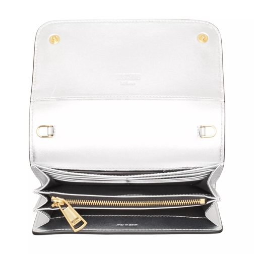 Moschino Portefeuille sur chaîne Lettering Strass Wallet Fantasy Print Nickel (Image 6)