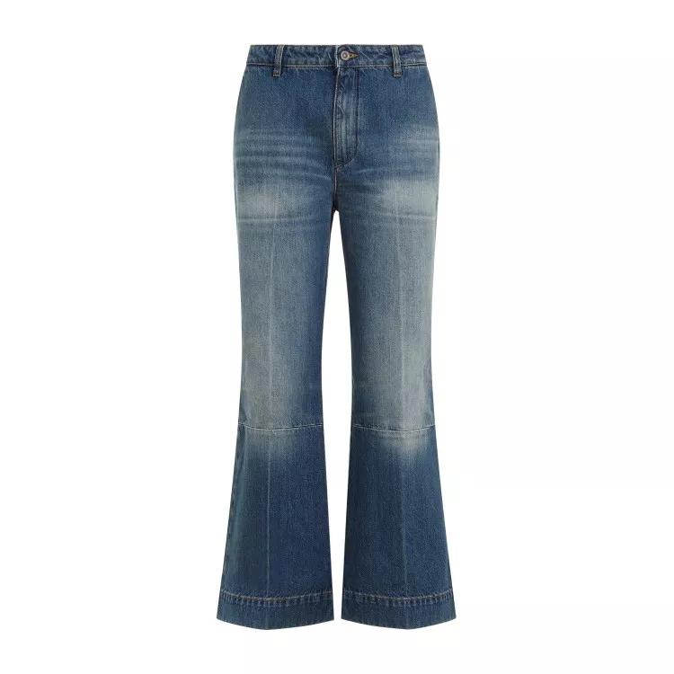 Victoria Beckham - Cropped Kick Indigo Cotton Jeans - Größe 25 - blue