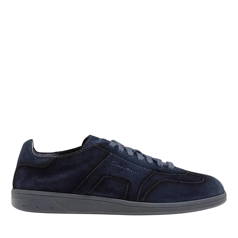 Santoni Sneaker basse Men's suede sneaker Dunkelblau
