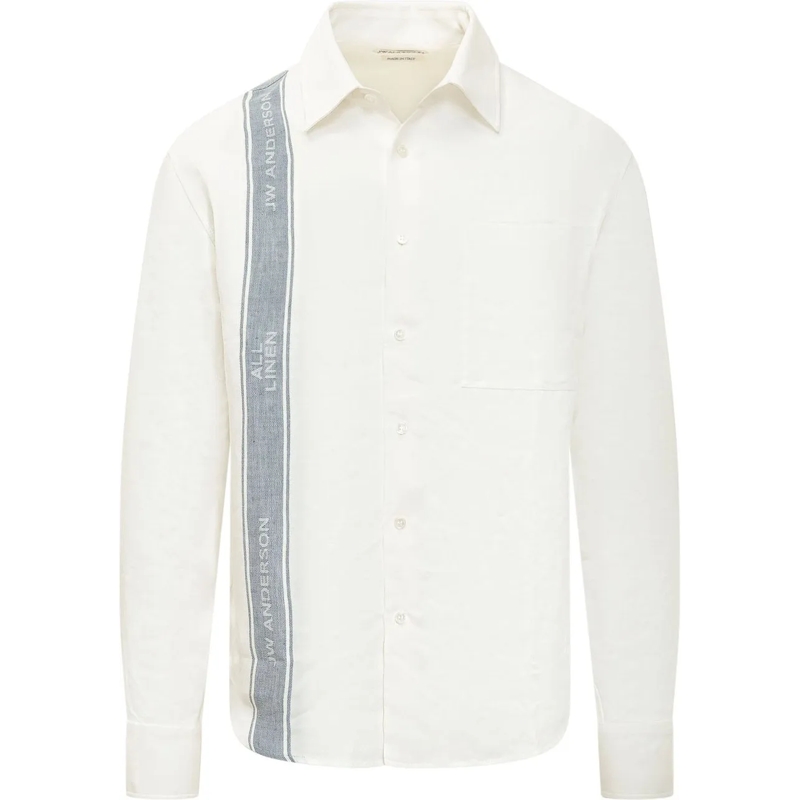 J.W.Anderson Legeres Oberteil Camicia con Colletto e Banda Laterale weiß