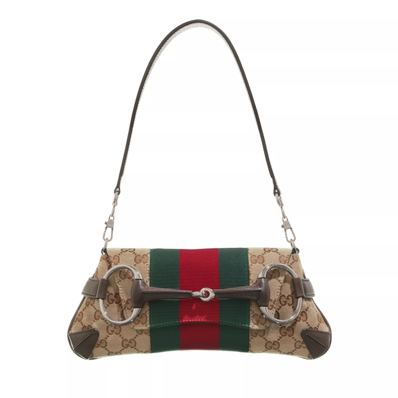 Gucci Schultertasche Horsebit Chain Small Shoulder Bag Beige and Ebony