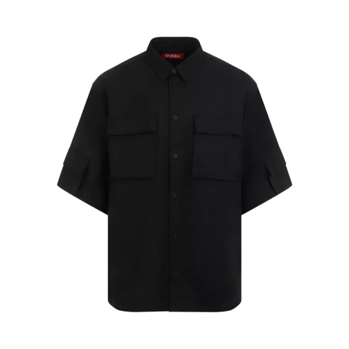 032c Tailored Flap Pocket Black Wool Shirt Black 