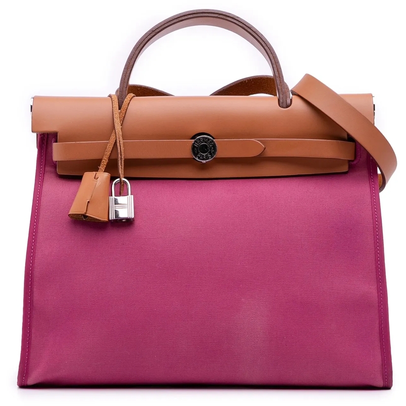 Hermès Sac à bandoulière Toile Herbag Zip 31 rose