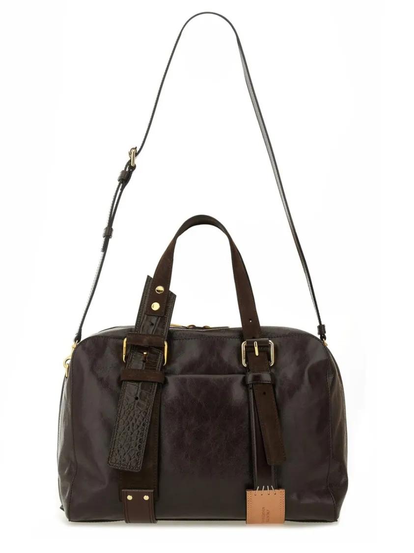 Moschino Crossbody bags Structured Leather Handbag in bruin