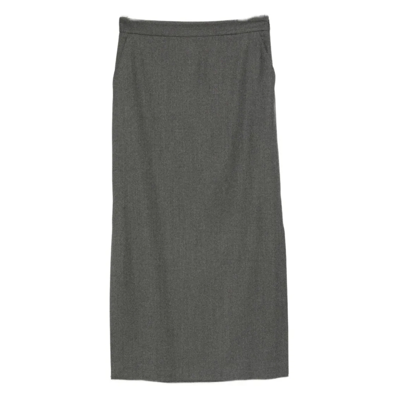 Antonelli Midirok Classic Knee-Length Gray Skirt With Subtle Details Grey