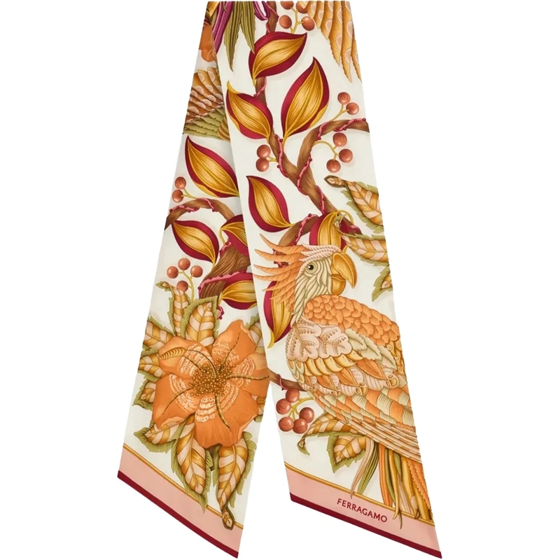 Salvatore Ferragamo Écharpe en laine Bandeau Amazzonia con Stampa Botanica mehrfarbig