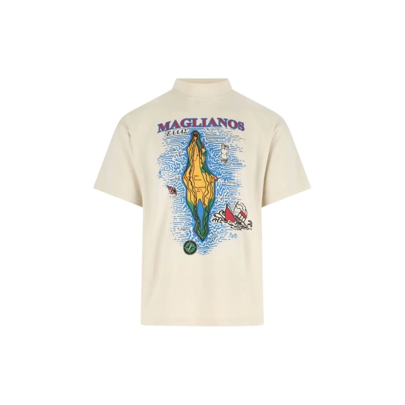 Magliano T-shirt "Maglyanos Island" T-Shirt, In Viscose Neutrals