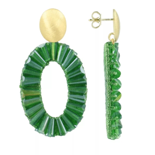 LOTT.gioielli CE SI Open Oval Tube Beads  Bright Green Orecchino a goccia