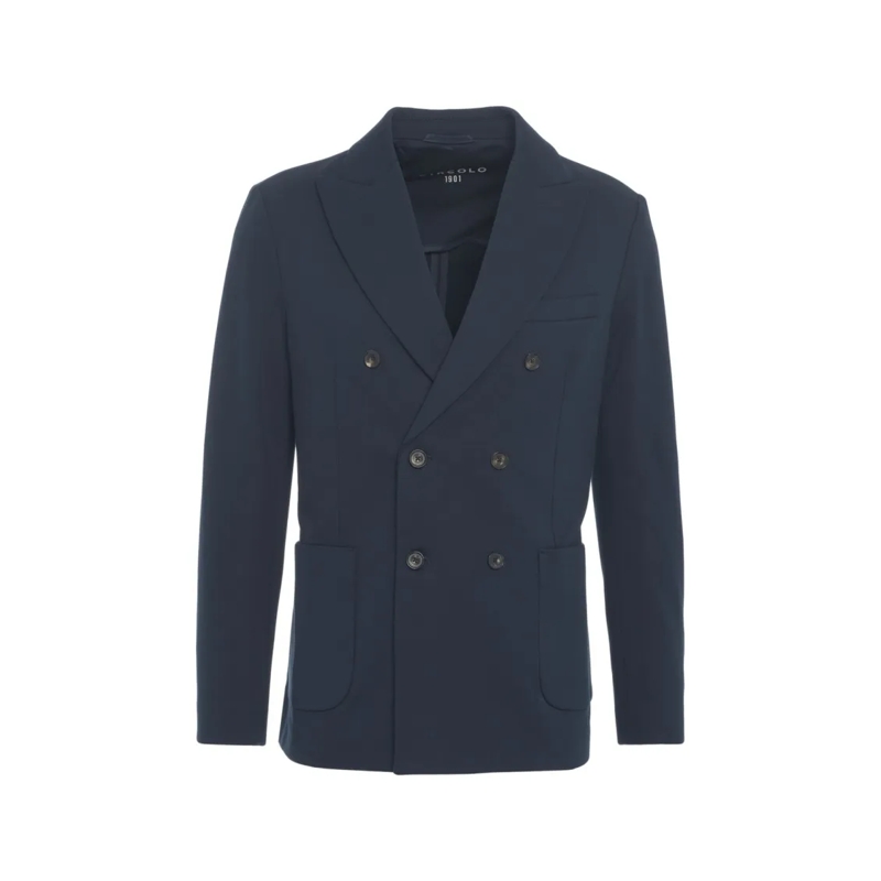 CIRCOLO 1901 Blazer Double-Breasted Blazer With Knit Texture And Tailo Black