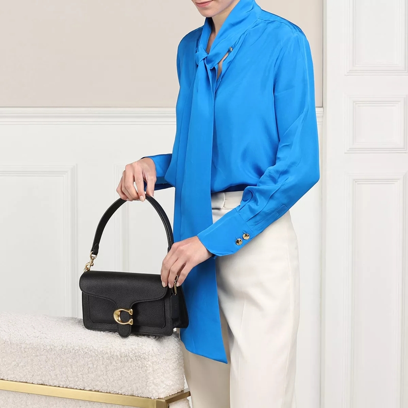 Coach Satchel Polished Pebble Leather Tabby Shoulder Bag 26 Black 2(Image 2)