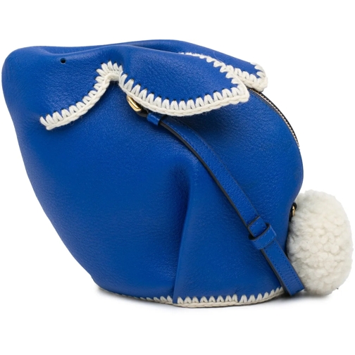 Loewe Sac à bandoulière 2010-2024 Mini Calfskin Stitched Bunny Crossbody blau