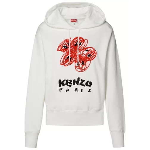 Kenzo Logo Hooded Sweatshirt White 