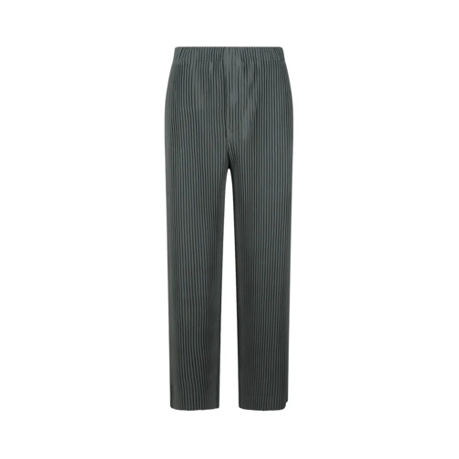 ISSEY MIYAKE PLEATS PLEASE  Straight Leg Trousers Green