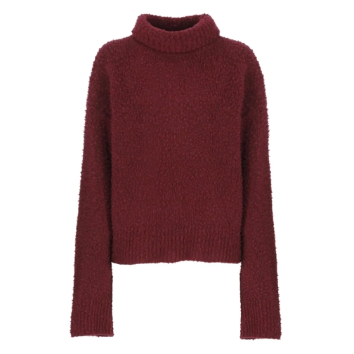 Uma Wang Rollkragenpullover Bordeaux Wool Blend Sweater Burgundy