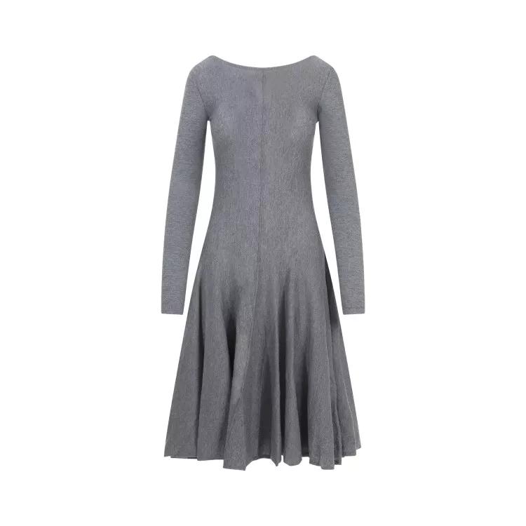 Khaite - Sterling Virgin Wool Dress - Größe S - gray