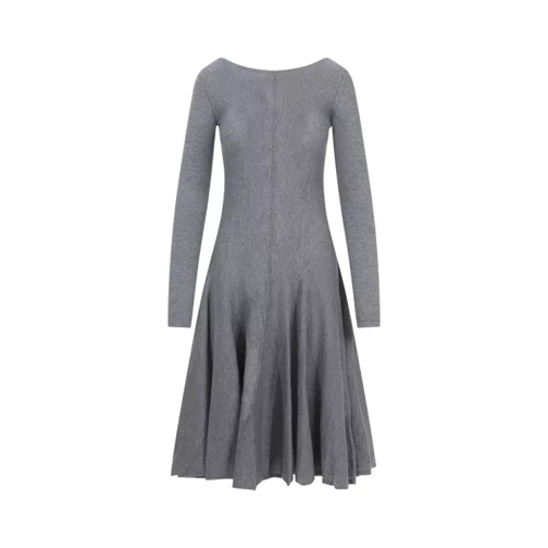 Khaite Sterling Virgin Wool Dress Grey 