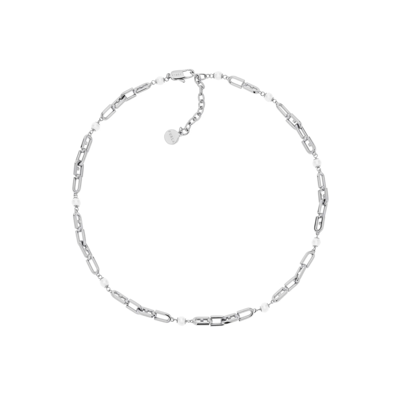 Furla Mittellange Halskette Halskette Furla Chained Logo silber
