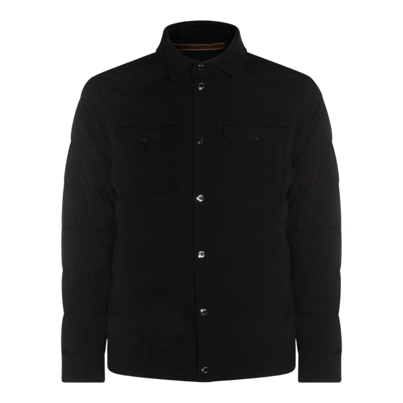 Moorer Daunenjacke Padded Black Coat With Quilted Design Black