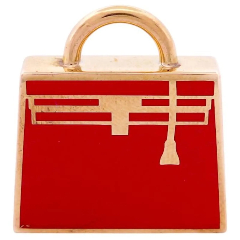 Hermès Mittellange Halskette HERMES PENDANT ACCESSOIRE NEUGIERDE TASCHEN KELLY  rot