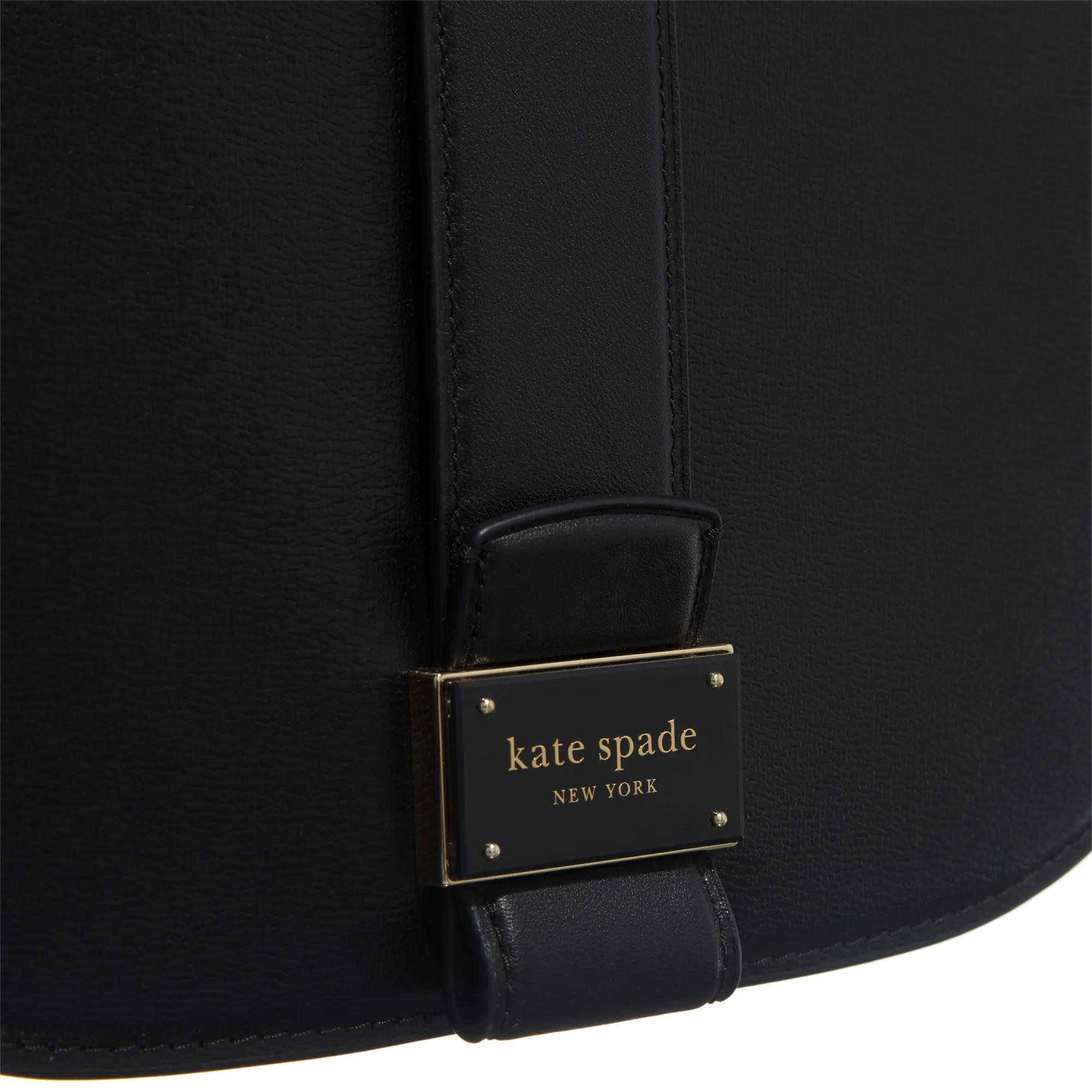 kate spade new york Crossbody bags Nouveau Textured Leather Medium Saddle Bag in zwart
