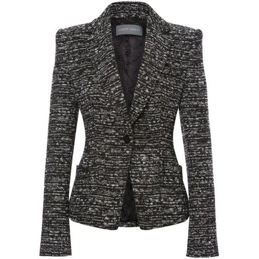 Alberta Ferretti Black/White Tweed Jacket Black Blazer