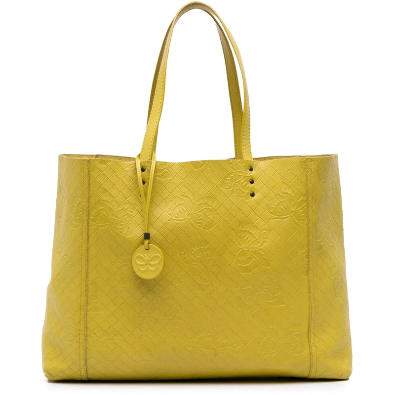 Bottega Veneta Shopper Leather Intrecciomirage Butterfly Tote gelb