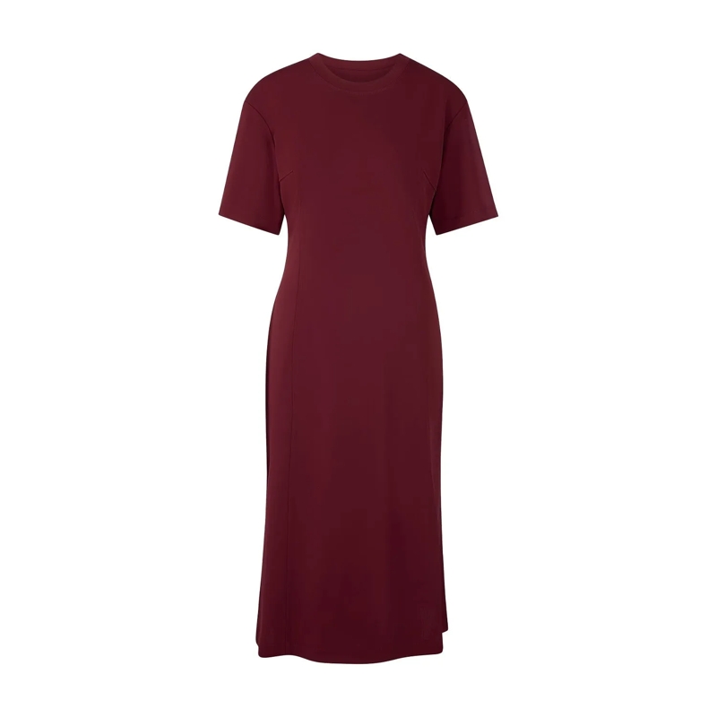 Marc Cain  Midikleid mit Gehschlitz Dunkelrot