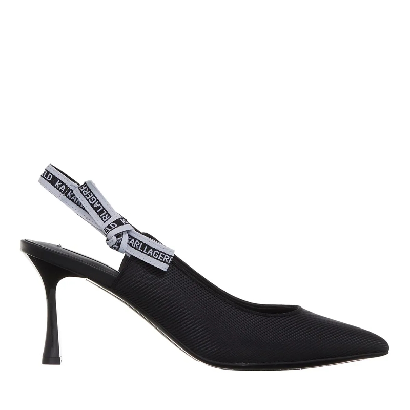 Karl Lagerfeld Pumps Sienna Ribbon Sling Black Nylon Textile